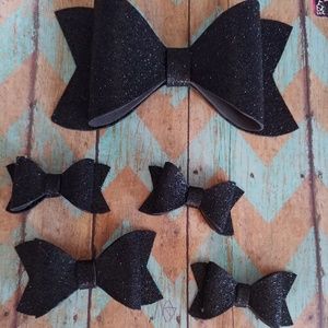 Water resistant Black hairbows
